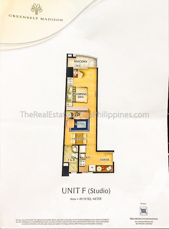 Executive Studio Condo For Sale, Greenbelt Madison, Legaspi Village, Makati3-1