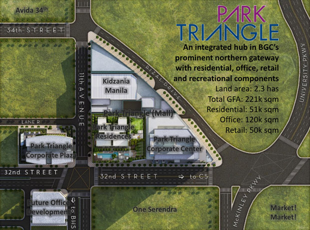 Alveo Park Triangle Tower Location Map - The Real Estate Group Philippines